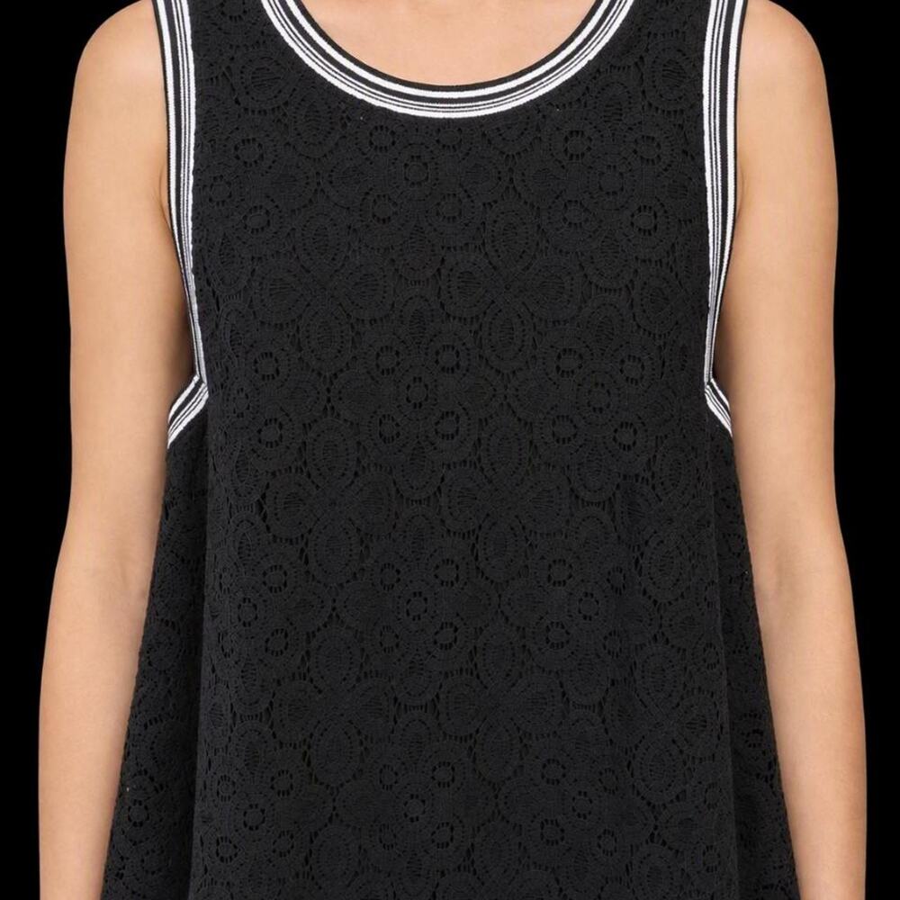 NWT Project Runway Sleeveless Black Lace Peplum Top Size L